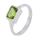 Ivy Green Solitaire Ring with Rectangular Gemstone
